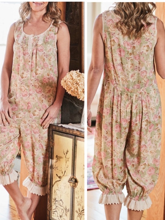 April Cornell Pants - April Cornell for Modern Prairie romper pockets! adjustable shoulders small-med